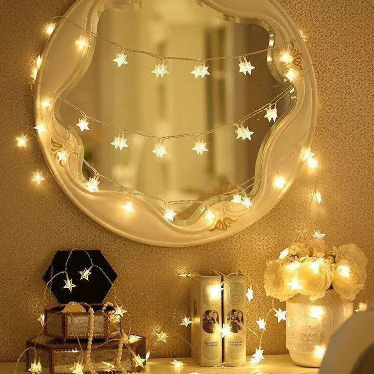3 metre LED star light string with 20 warm white lights for outdoor festive decoration