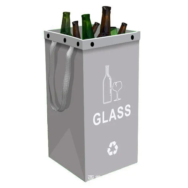 40-litre polypropylene rubbish bag showing 30x50x30cm dimensions and colour options including blue, green, and grey variations