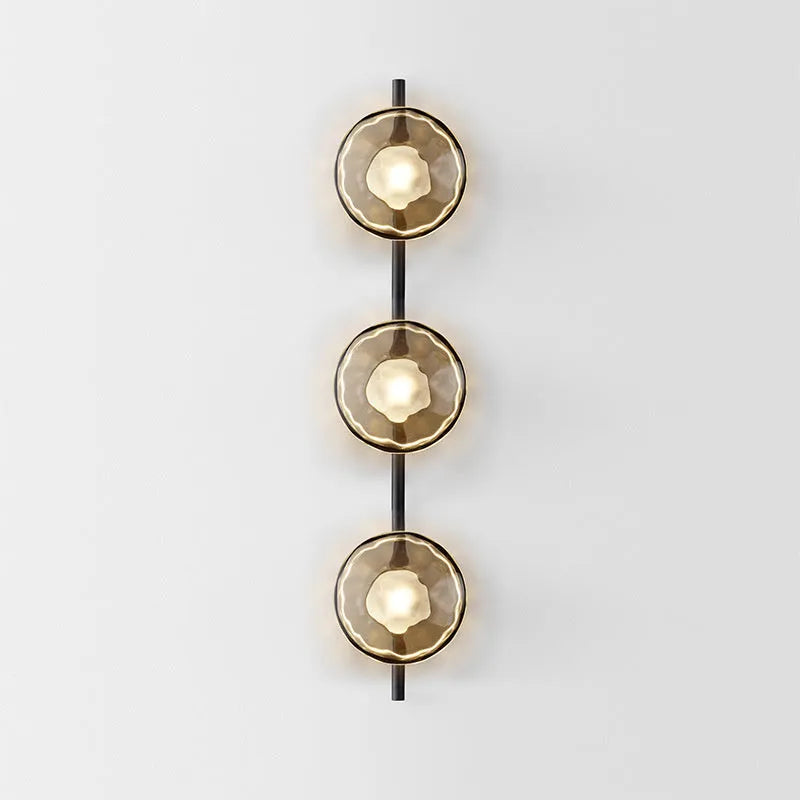 Wall-mounted bedside lamp with glass shade and iron body in various finish options
