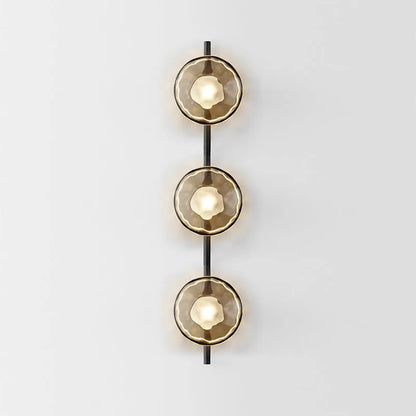 Wall-mounted bedside lamp with glass shade and iron body in various finish options