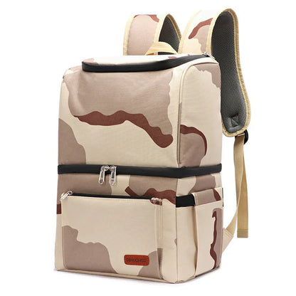 Double layer insulated waterproof picnic backpack in camouflage colour with 22L capacity
