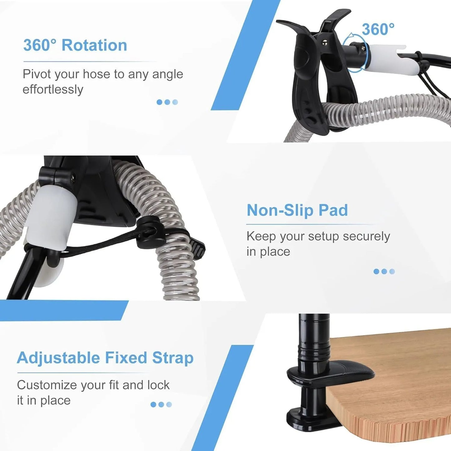 Aluminium alloy and ABS ventilator hose bracket measuring 95cm for oxygen tube support