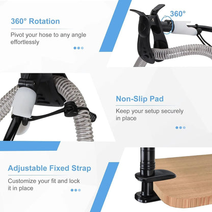 Aluminium alloy and ABS ventilator hose bracket measuring 95cm for oxygen tube support