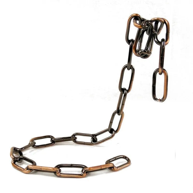 Handmade iron chain wine rack bracket in copper finish, dimensions 20x14x21cm