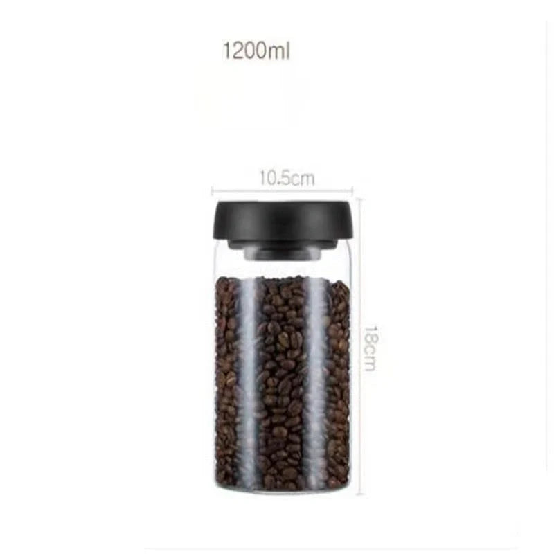 Premium vacuum sealed glass canister set for coffee and dry food storage