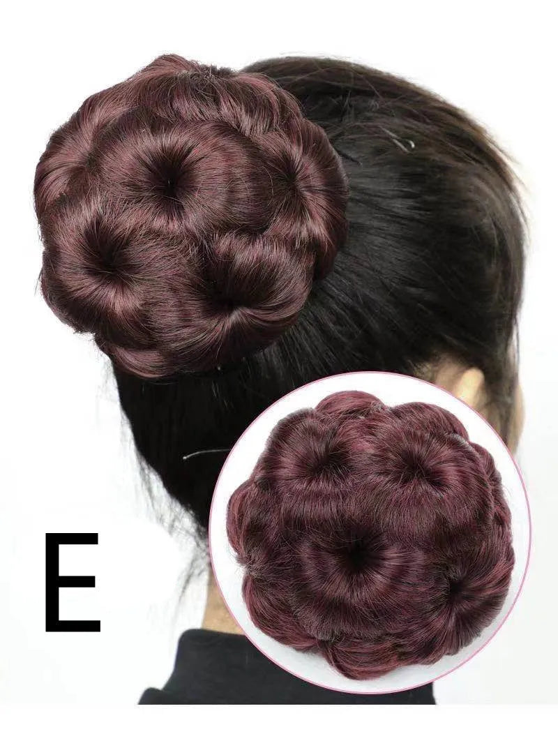 High temperature silk wig hair ring for short hair bun and nine flower ball head bridal costume styling