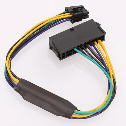 Black DELL Optiplex ATX 24-pin to 8-pin power adapter cable, 30cm long