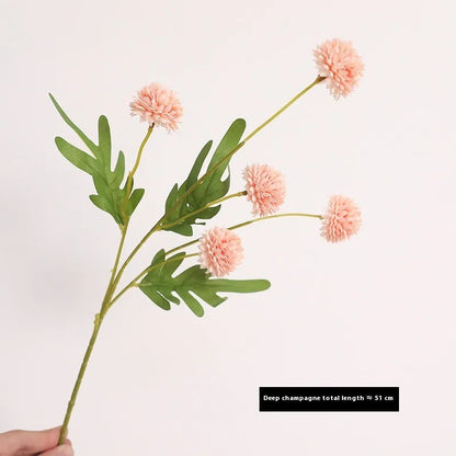 Five-head white dandelion chrysanthemum silk artificial flower bouquet arrangement