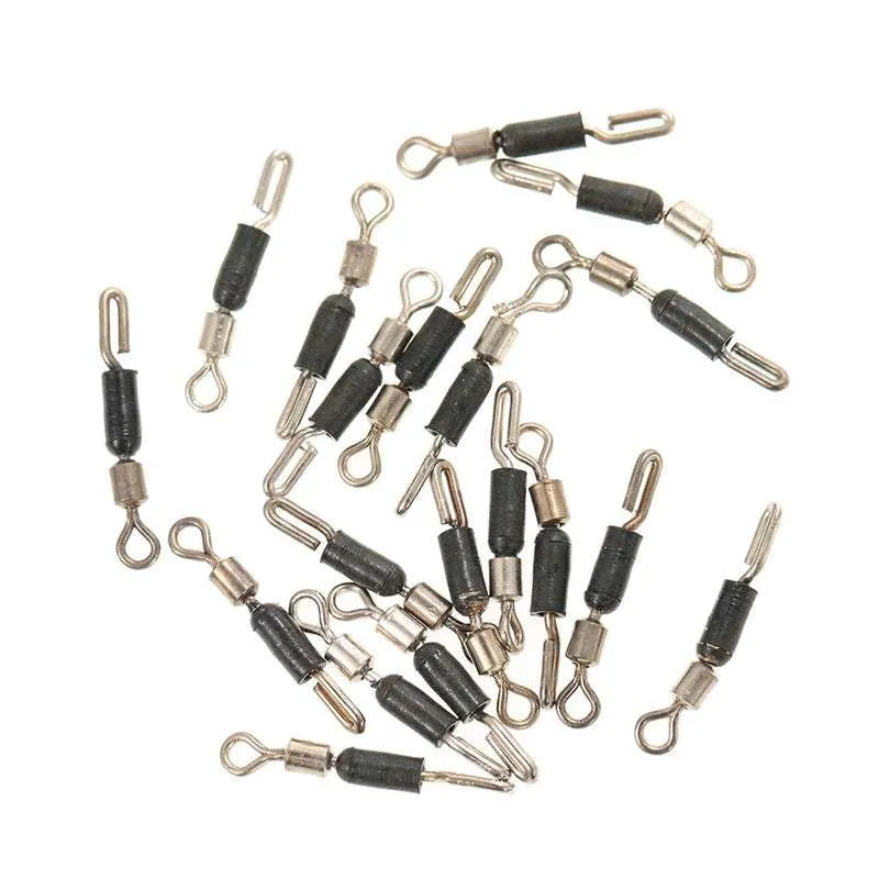 Fishing swivel pin accessory with wire clip and silicone opening in three sizes