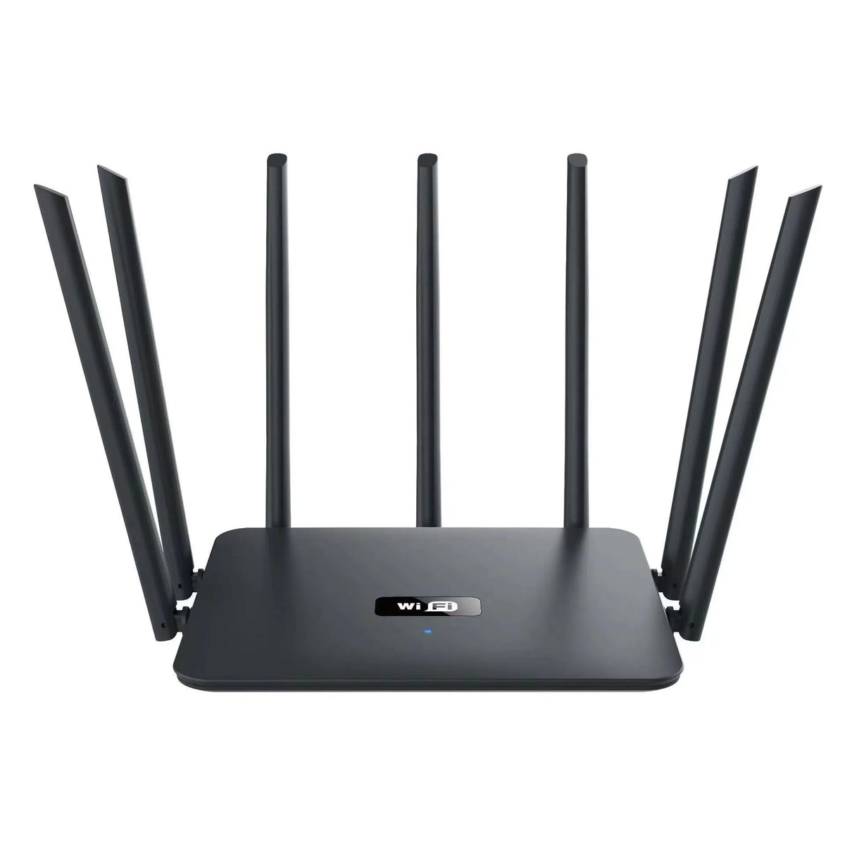 Black or white dual-frequency 5G router with either four or six antennas, dimensions 50x30x10cm