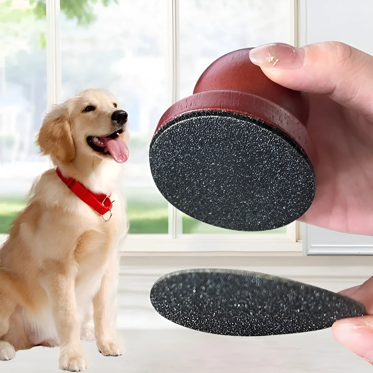 Wooden dog claw grinding board with removable nail file surface in four style options for home pet grooming