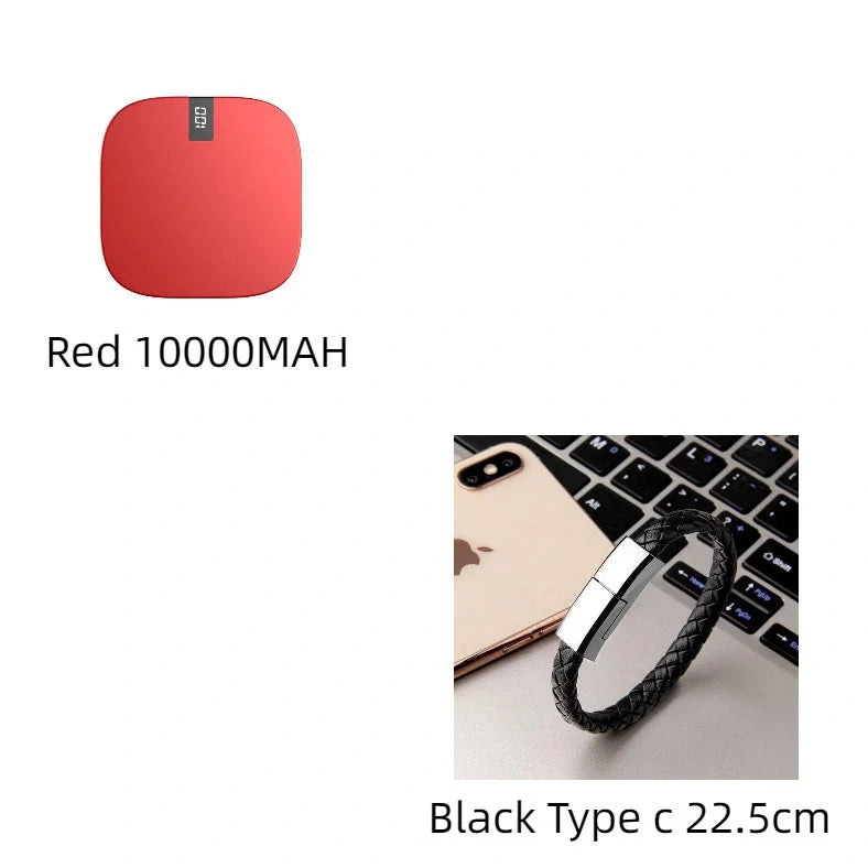 10000mAh mini power bank with digital display showing battery percentage