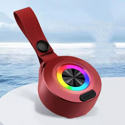 Outdoor portable wireless Bluetooth speaker with coloured light, waterproof, and Bluetooth 5.0