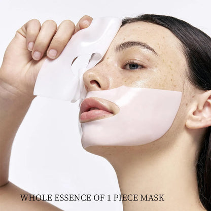 Box containing four white collagen layered patch masks for face skincare.