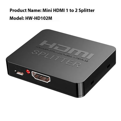 4K HDMI one input to two output splitter unit with USB power cable