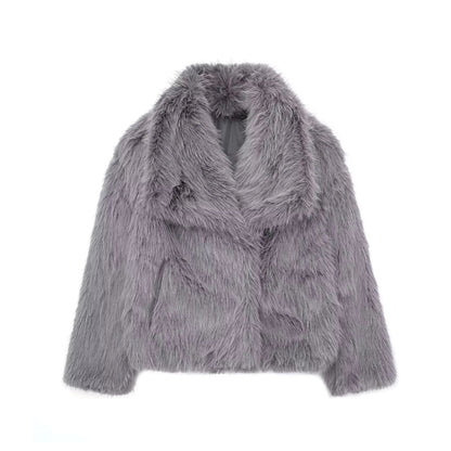 Cozy and stylish plush winter coat for women in various colors and sizes