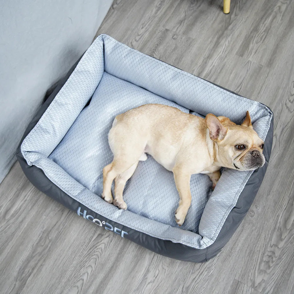 Summer dog bed with removable cover in three sizes for small medium large pets