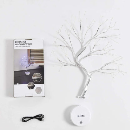 50cm tall LED tree-shaped decorative lamp with copper wire branches and warm white lighting