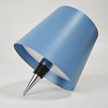 Wireless LED desk lamp in black tricolour finish, bottle-shaped with detachable base and touch control for 2000mAh powered lighting
