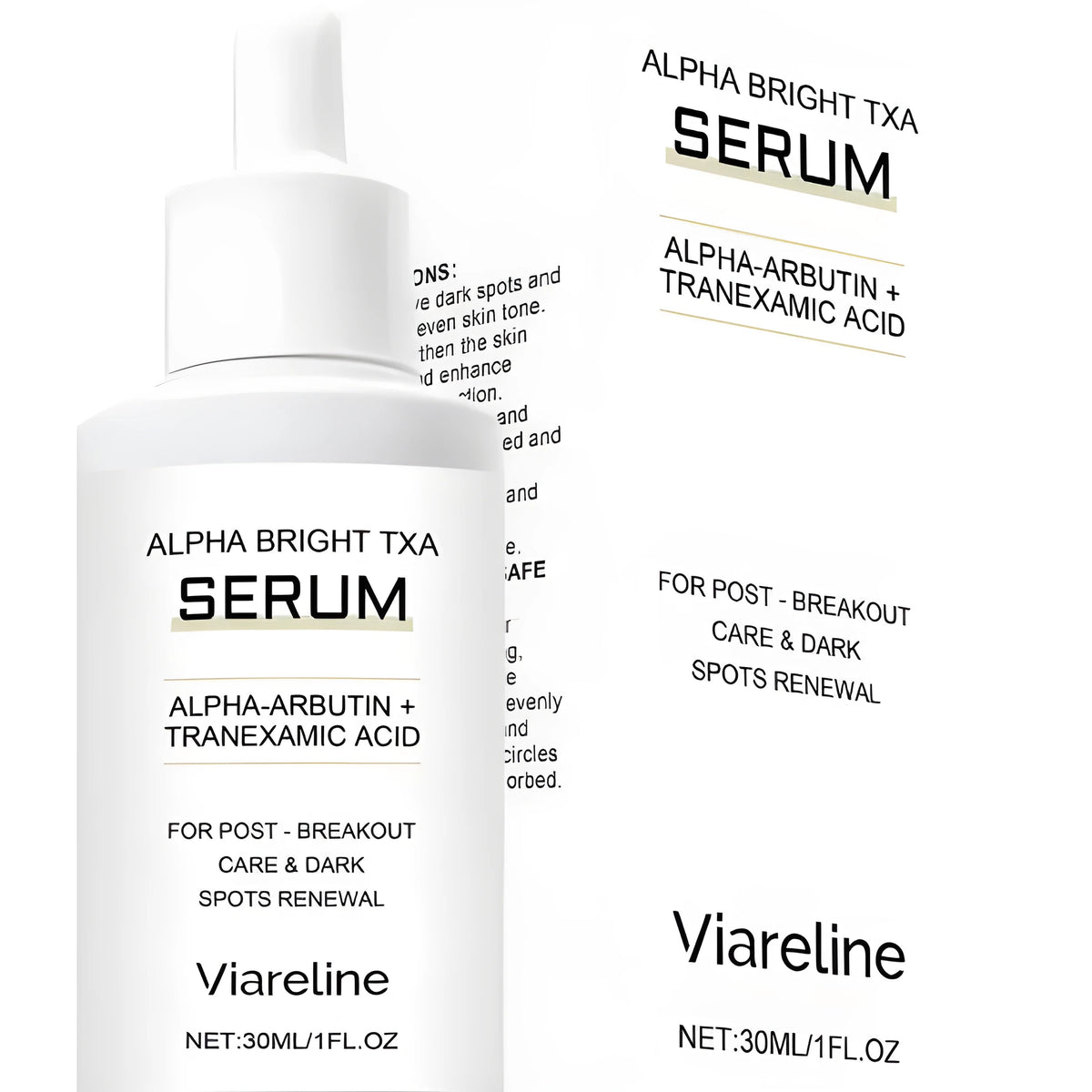 30ml bottle of acne removing liquid serum with pump dispenser