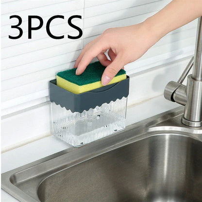 Stylish 2-in-1 sink caddy with liquid soap dispenser for streamlined kitchen organisation