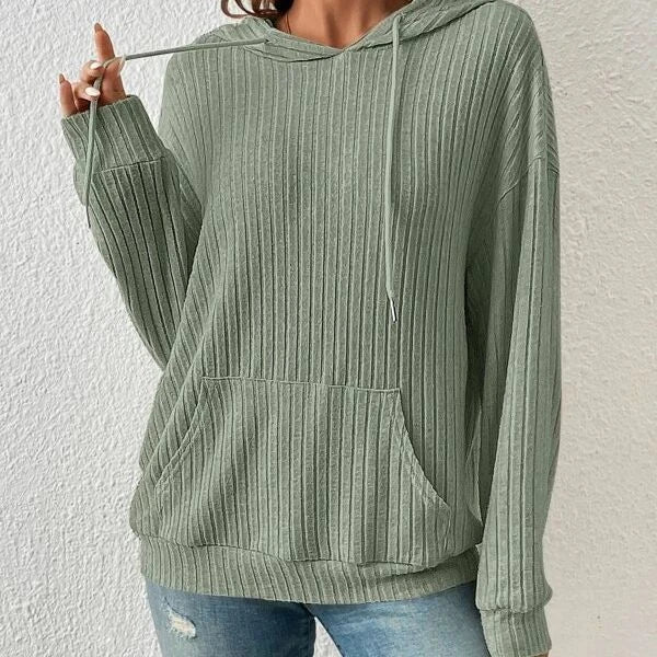 A stylish and comfortable hooded sweatshirt with drawstring and pockets, available in various colors.