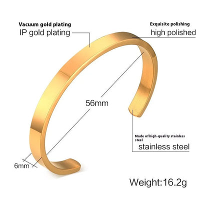 Stainless steel glossy bracelet with drill detail, available in 6mm and 3.9mm widths and multiple colour codes