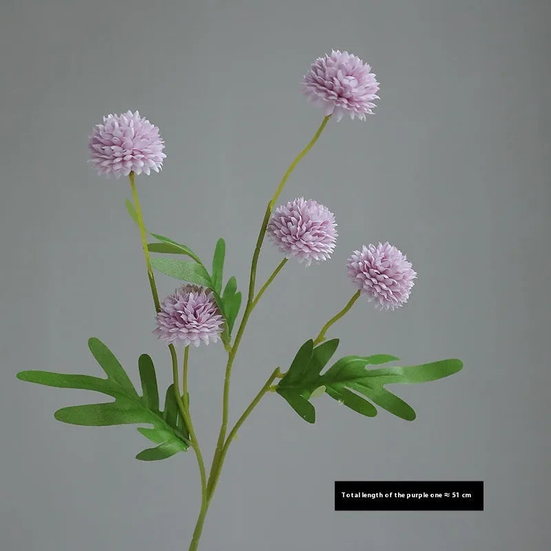 Five-head white dandelion chrysanthemum silk artificial flower bouquet arrangement