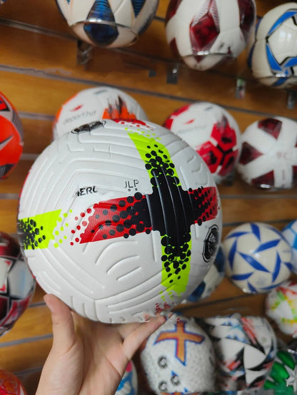 Fluorescent green size 5 football with seamless thermal adhesive panel construction