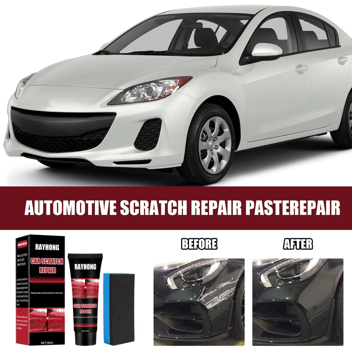 60ml automotive scratch repair wax stick for paint surface maintenance