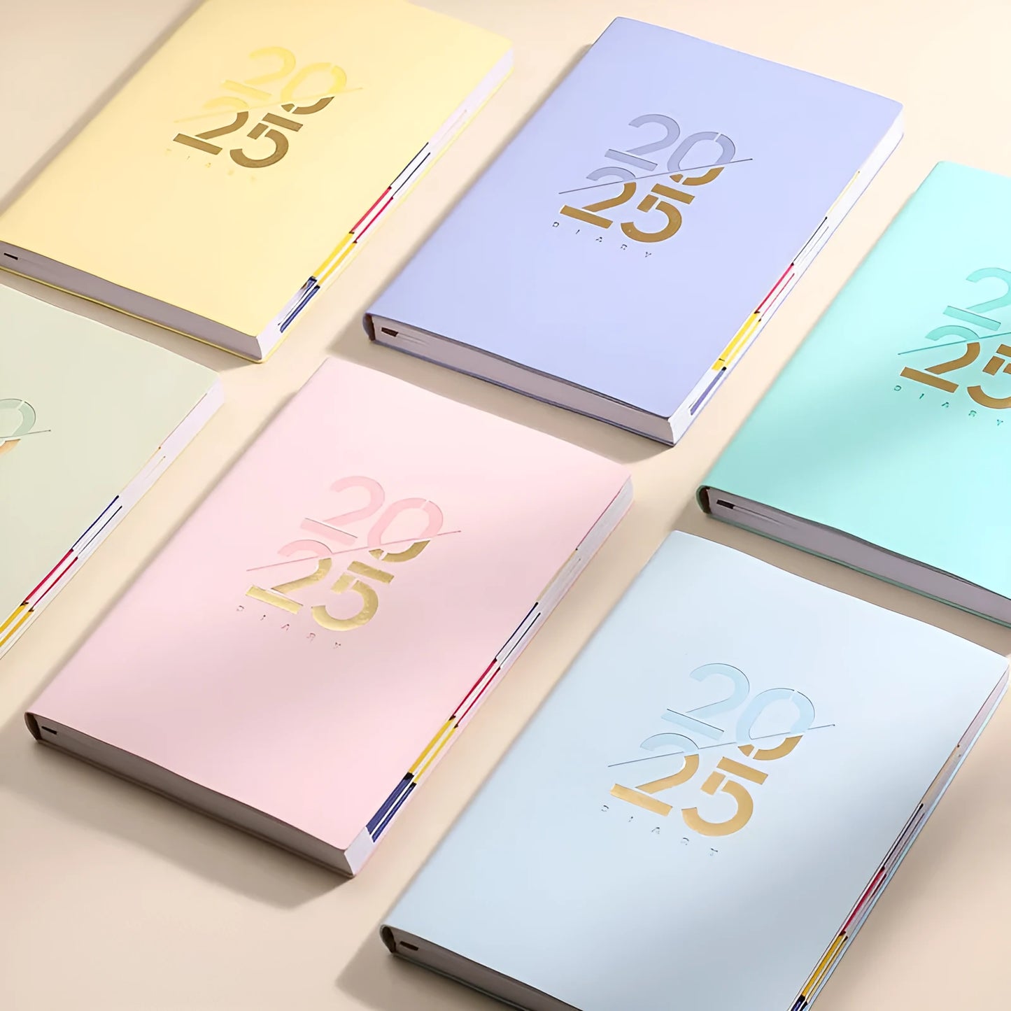 A5 daily planner schedule book with soft faux leather cover in multiple colour options