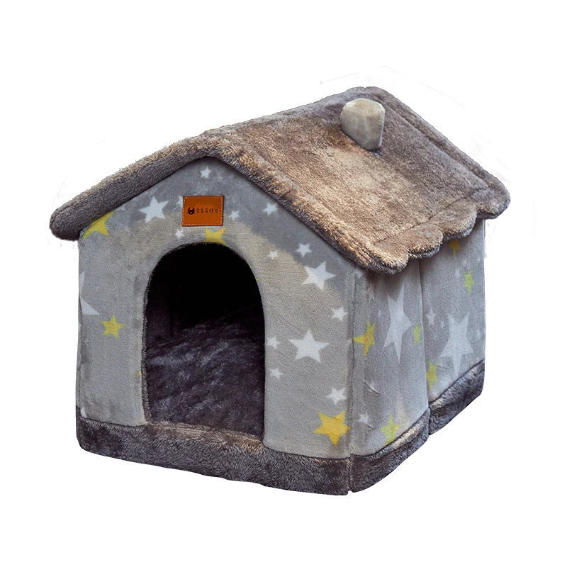 Cozy and Foldable Pet Bed for Dogs and Cats: Premium Synthetic Fur, Self-Warming, and Non-Slip Design