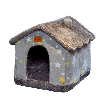 Cozy and Foldable Pet Bed for Dogs and Cats: Premium Synthetic Fur, Self-Warming, and Non-Slip Design