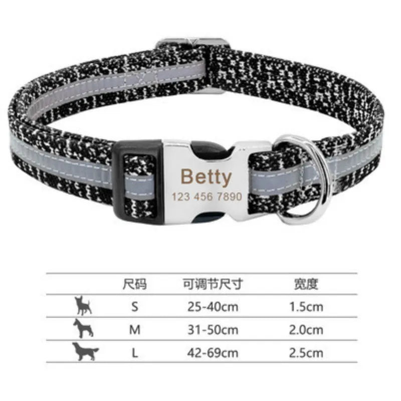 Adjustable dog collar in black, green, or rose red with buckle fastening in small, medium, or large sizes