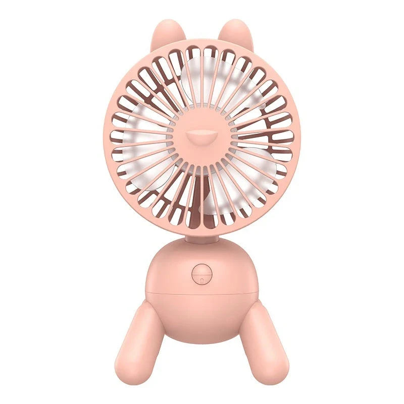 Compact portable USB-powered desktop cooling fan with adjustable airflow and shaking head