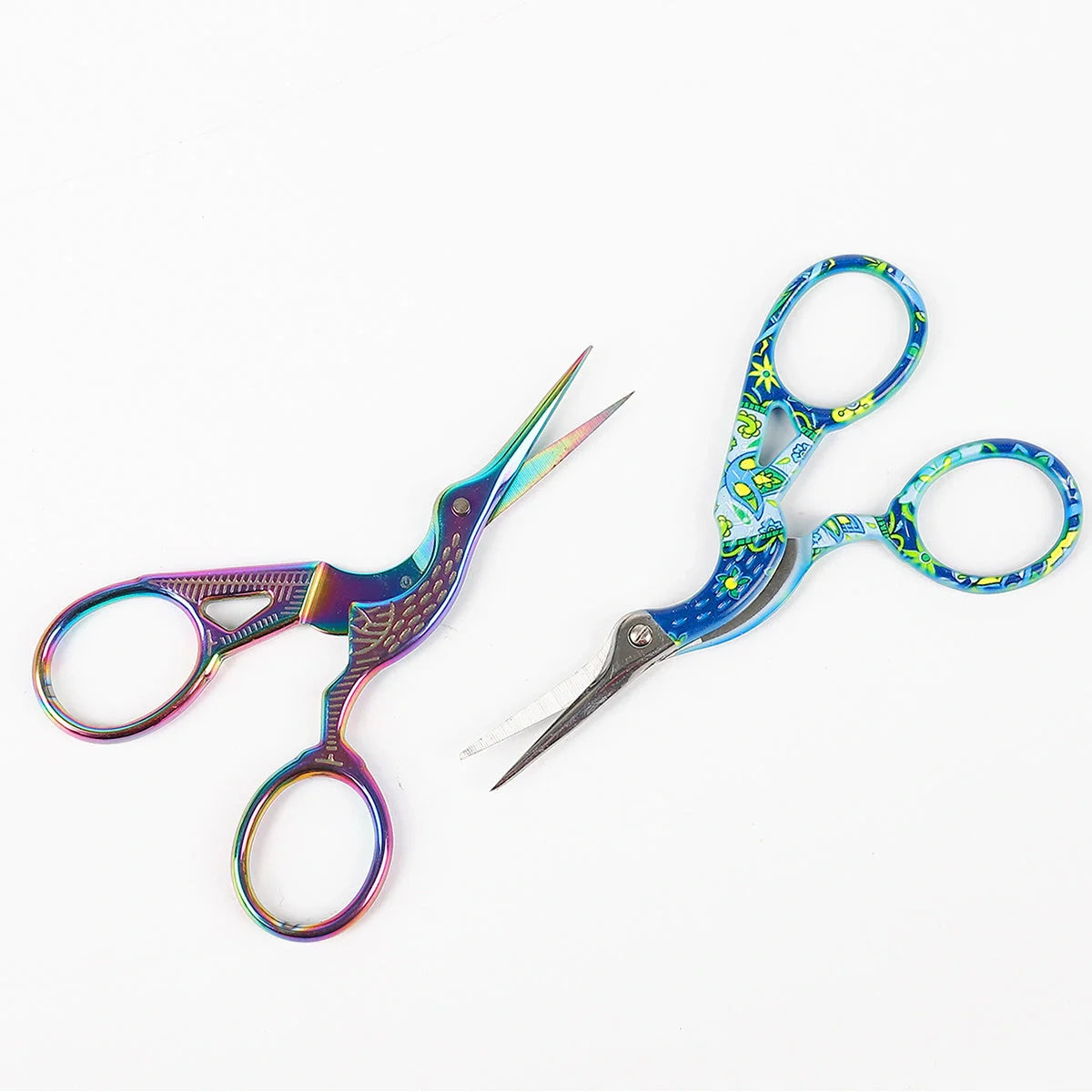 Elegant crane-shaped embroidery scissors crafted from premium stainless steel for precise, effortless cutting