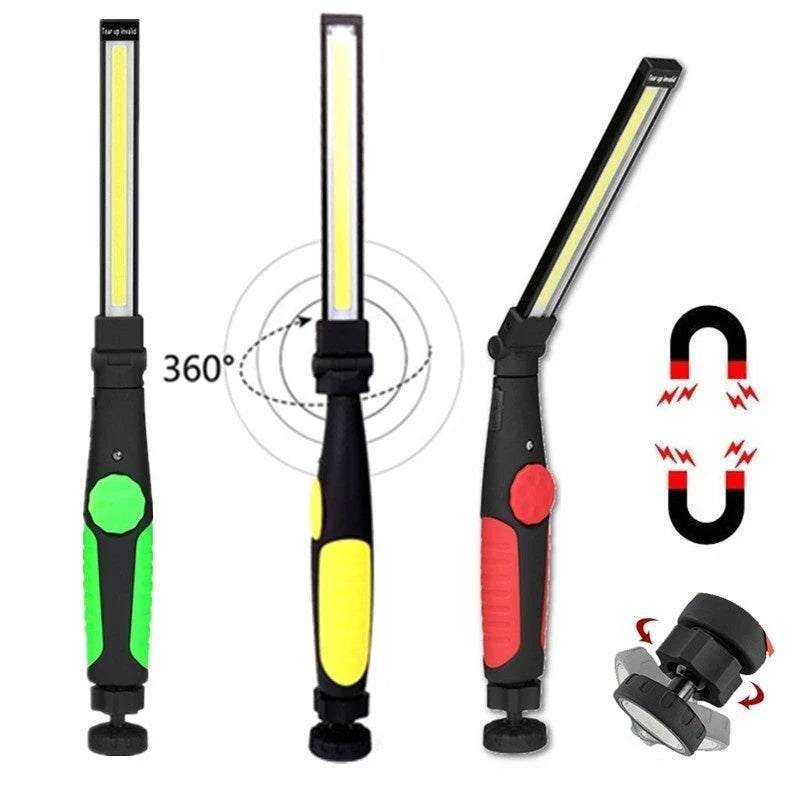 Versatile Magnetic LED Work Light with Portable Lantern, Rechargeable, and Rotating Light Bar for Car Repair, Camping, and DIY Projects
