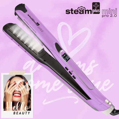 Mini steam splint spray hair straightener in champagne, purple, or rose red colour.
