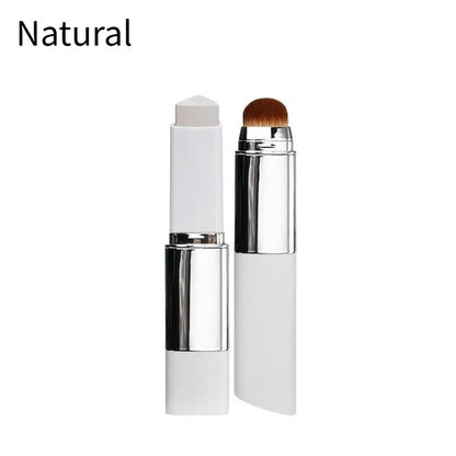 Detachable makeup brush for cream stick foundation application showing removable handle design
