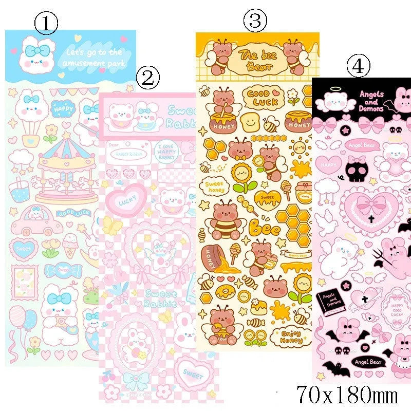 PVC waterproof cartoon stickers for agenda notebook decoration in assorted designs