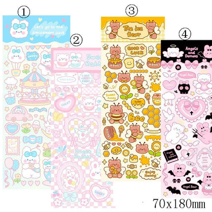 PVC waterproof cartoon stickers for agenda notebook decoration in assorted designs