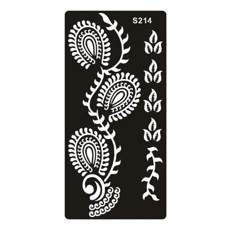 Hollow geometric tattoo template sticker on water transfer paper, Southeast Asian style design.