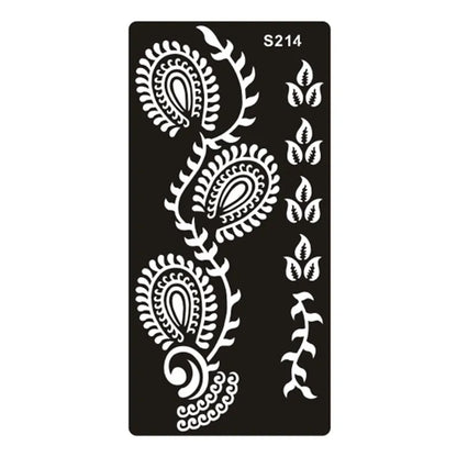 Hollow geometric tattoo template sticker on water transfer paper, Southeast Asian style design.