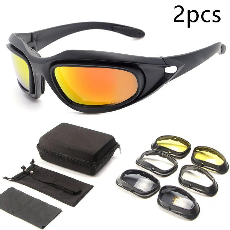 Tactical sports sunglasses with polarized lenses for outdoor cycling