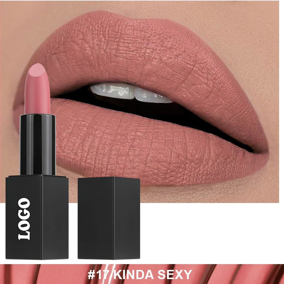 Beauty Does Not Fade waterproof matte lipstick in standard case with anti-discoloration technology