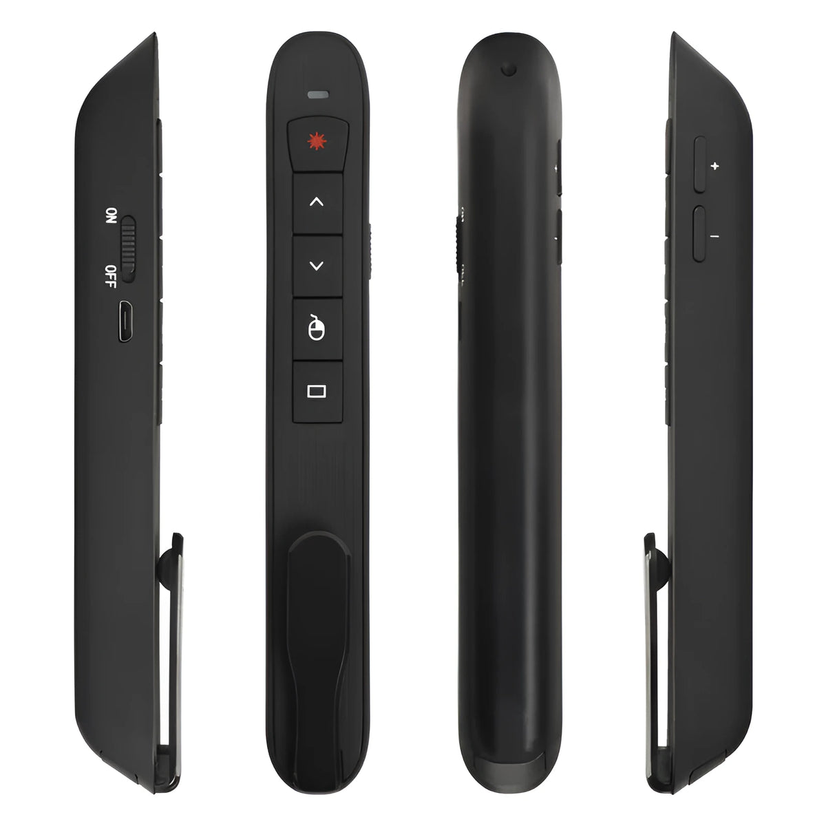 Flying Squirrel black ABS page turning pen with laser pointer and Air Mouse, 139x19x21mm