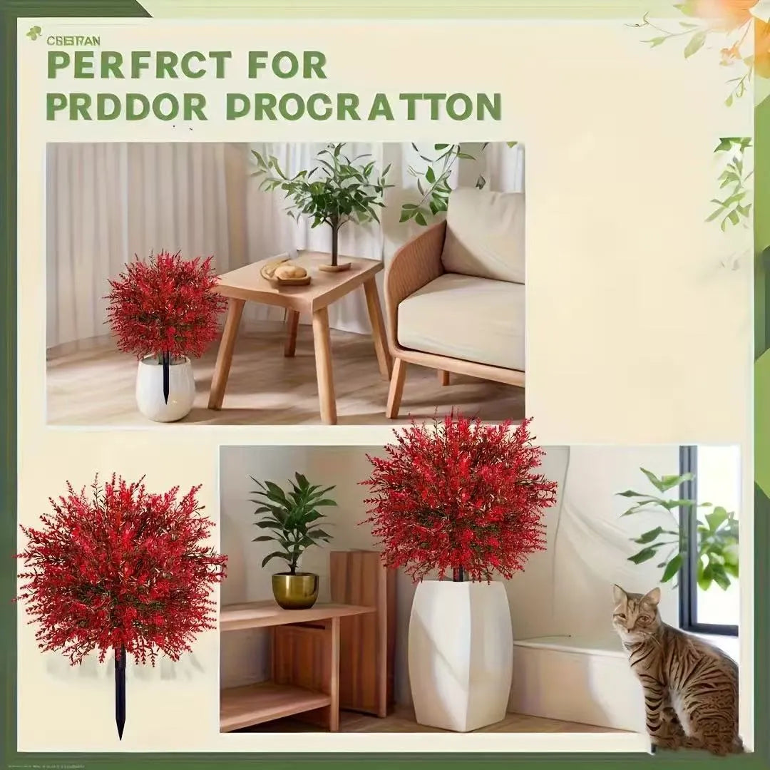 Plastic decorative flower stake in red, white or purple colours for garden or desktop decoration
