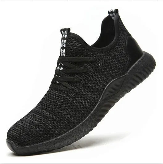 Steel toe cap safety shoes with EVA midsole in black, grey, or dark green, suitable for work and climbing