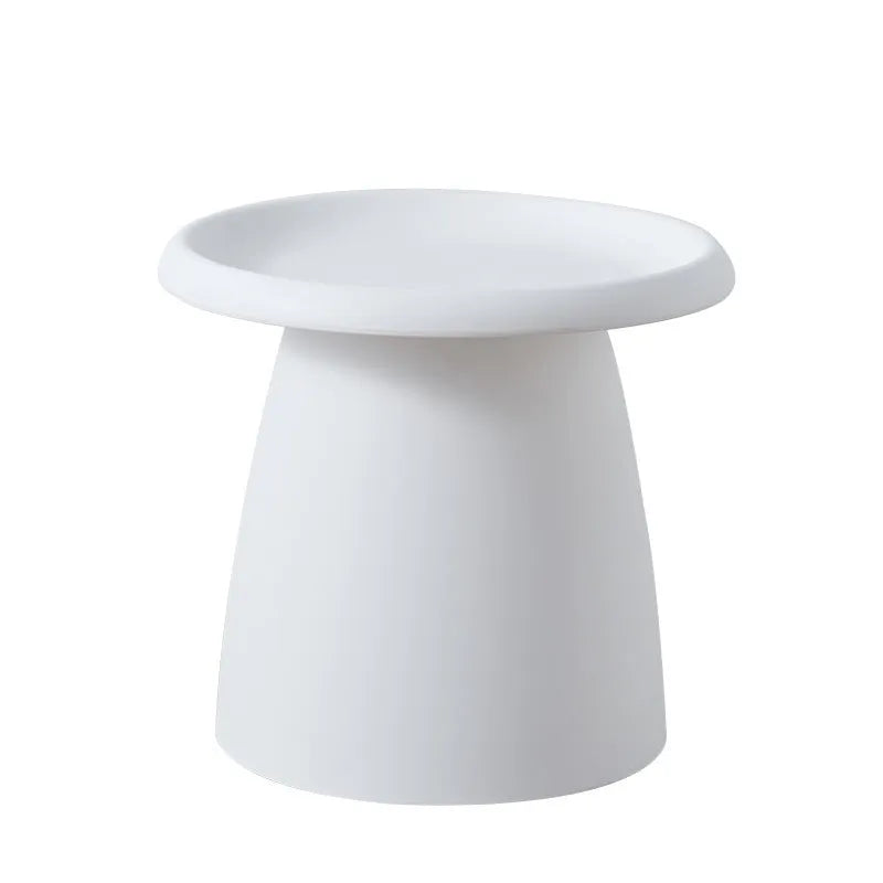 Mushroom small coffee table, plastic, 50 x 45cm, in pink, yellow, white, grey, brown red or green