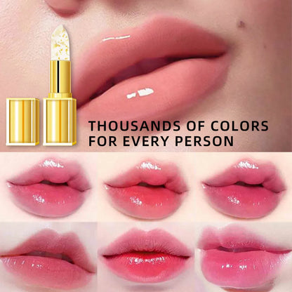 Temperature sense colour-changing anti-smudge lip balm in YB1001 shade with gilding finish